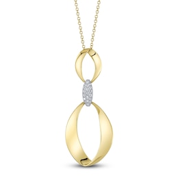 Shy Creation Diamond Mobius Necklace 1/15 ct tw 14K Yellow Gold 18" SC22008996