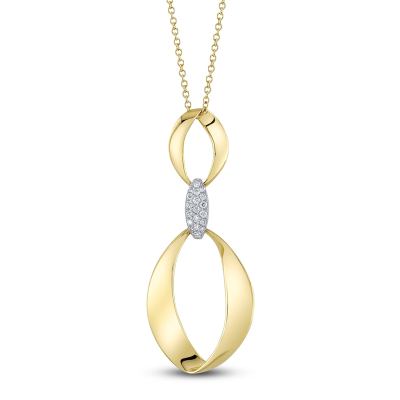Main Image 1 of Shy Creation Diamond Mobius Necklace 1/15 ct tw 14K Yellow Gold 18" SC22008996