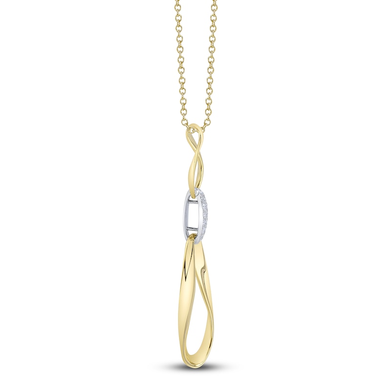 Main Image 2 of Shy Creation Diamond Mobius Necklace 1/15 ct tw 14K Yellow Gold 18" SC22008996