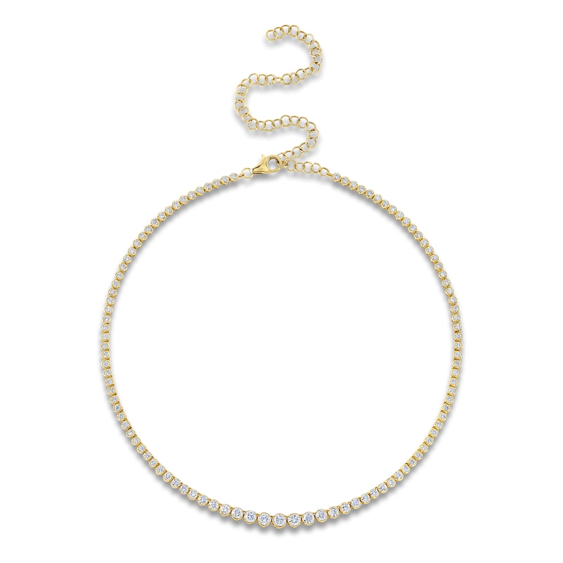 Main Image 1 of Shy Creation Diamond Riviera Necklace 4-1/2 ct tw 14K Yellow Gold 18" SC55022935