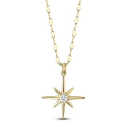 Shy Creation Diamond North Star Necklace 1/15 ct tw 14K Yellow Gold 18" SC55026688