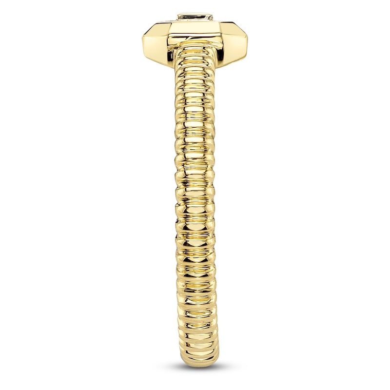Main Image 2 of Shy Creation Baguette & Round-Cut Diamond Octagon Frame Ring 1/15 ct tw 14K Yellow Gold SC55027173RD
