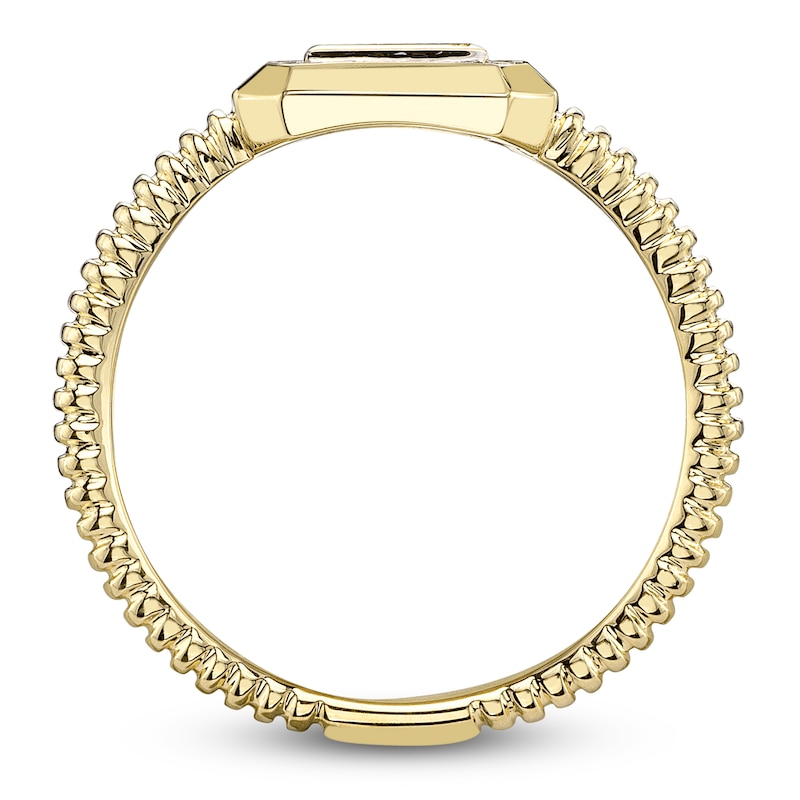 Main Image 3 of Shy Creation Baguette & Round-Cut Diamond Octagon Frame Ring 1/15 ct tw 14K Yellow Gold SC55027173RD
