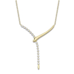 Shy Creation Diamond Lariat Necklace 1/3 ct tw 14K Yellow Gold 18" SC55026556