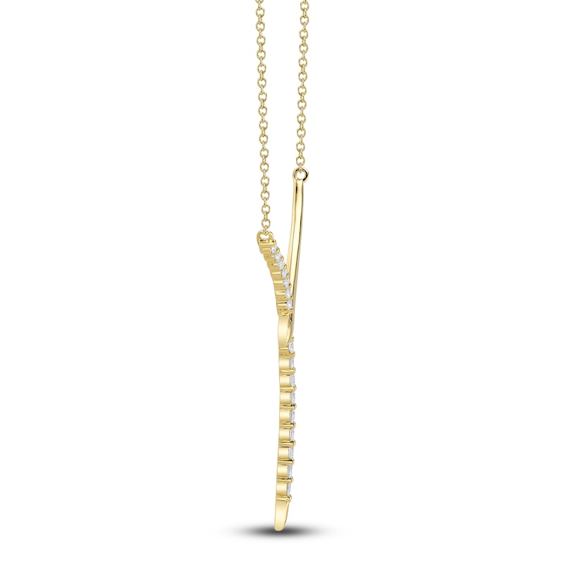 Main Image 2 of Shy Creation Diamond Lariat Necklace 1/3 ct tw 14K Yellow Gold 18" SC55026556