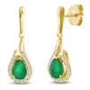 Thumbnail Image 2 of Pear-Shaped Natural Emerald & Diamond Dangle Earrings 1/8 ct tw 14K Yellow Gold