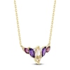 Thumbnail Image 2 of Marquise-Cut Natural Morganite, Amethyst, Rhodolite Garnet & Diamond Accent Necklace 14K Yellow Gold 18"