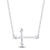 Thumbnail Image 3 of Shy Creation Diamond Sideways Cross Necklace 1/6 ct tw 14K White Gold 18" SC55020905V3