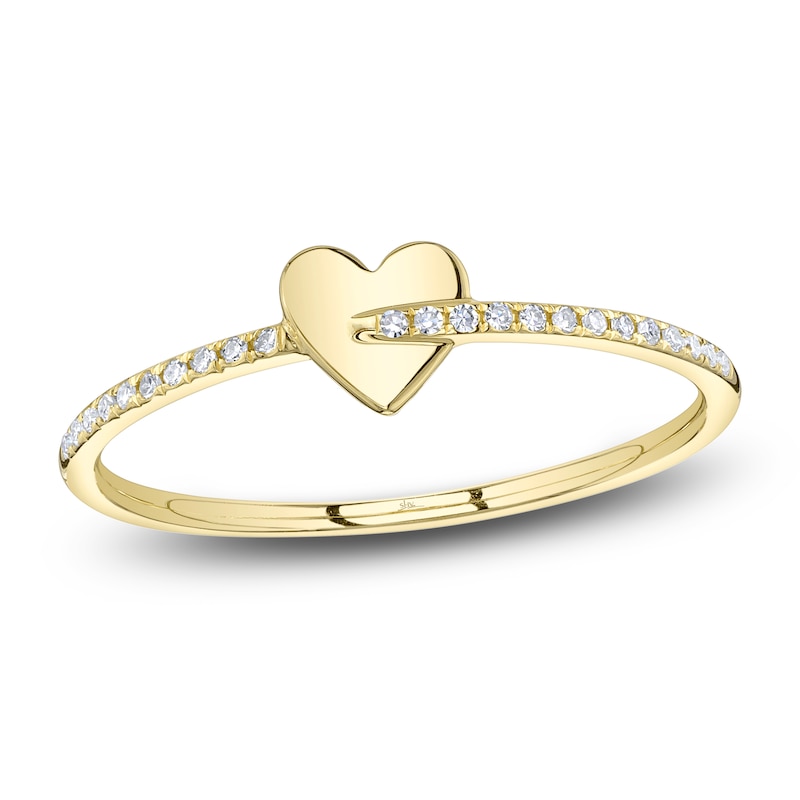 Main Image 1 of Shy Creation Diamond Heart Ring 1/20 ct tw 14K Yellow Gold SC55020729