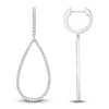 Thumbnail Image 1 of Shy Creation Diamond Teardrop Dangle Hoop Earrings 1/3 ct tw 14K White Gold SC22003282V2