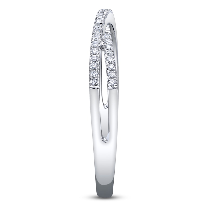 Main Image 2 of Shy Creation Diamond Crossover Ring 1/15 ct tw 14K White Gold SC22005548