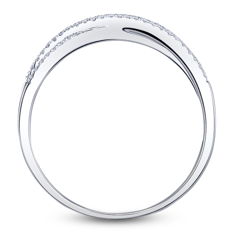 Main Image 3 of Shy Creation Diamond Crossover Ring 1/15 ct tw 14K White Gold SC22005548