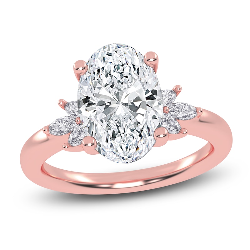 Main Image 1 of Oval-Cut Created By Jared Studio Lab-Grown Diamond Engagement Ring 3-1/6 ct tw 14K Rose Gold
