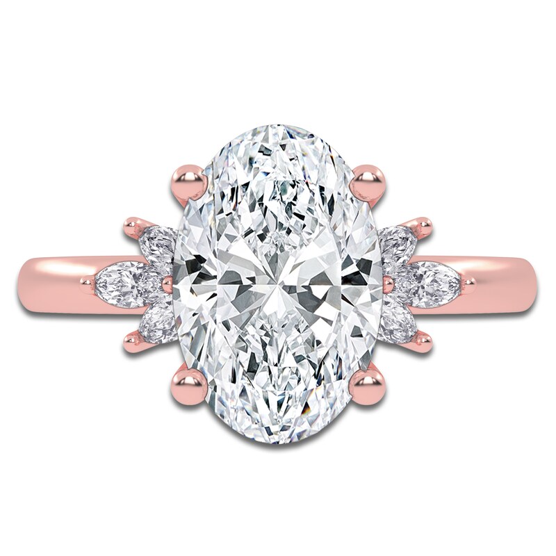 Main Image 3 of Oval-Cut Created By Jared Studio Lab-Grown Diamond Engagement Ring 3-1/6 ct tw 14K Rose Gold