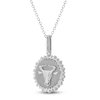 Thumbnail Image 2 of Diamond Zodiac Taurus Medallion Necklace 1/3 ct tw Sterling Silver 18"