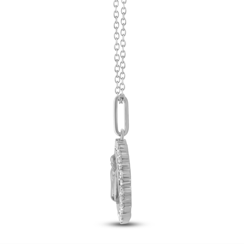 Main Image 3 of Diamond Zodiac Taurus Medallion Necklace 1/3 ct tw Sterling Silver 18"
