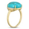 Thumbnail Image 2 of Oval-Cut Natural Turquoise & Blue Topaz Ring 14K Yellow Gold