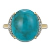 Thumbnail Image 3 of Oval-Cut Natural Turquoise & Blue Topaz Ring 14K Yellow Gold