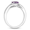 Thumbnail Image 2 of Natural Amethyst & White Lab-Created Sapphire Split Shank Ring Sterling Silver