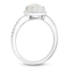 Thumbnail Image 2 of Oval-Cut Lab-Created Opal & White Lab-Created Sapphire Halo Ring Sterling Silver