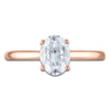 Thumbnail Image 3 of Oval-Cut Lab-Grown Diamond Solitaire Plus Engagement Ring 1 ct tw 18K Rose Gold (VS2/F)