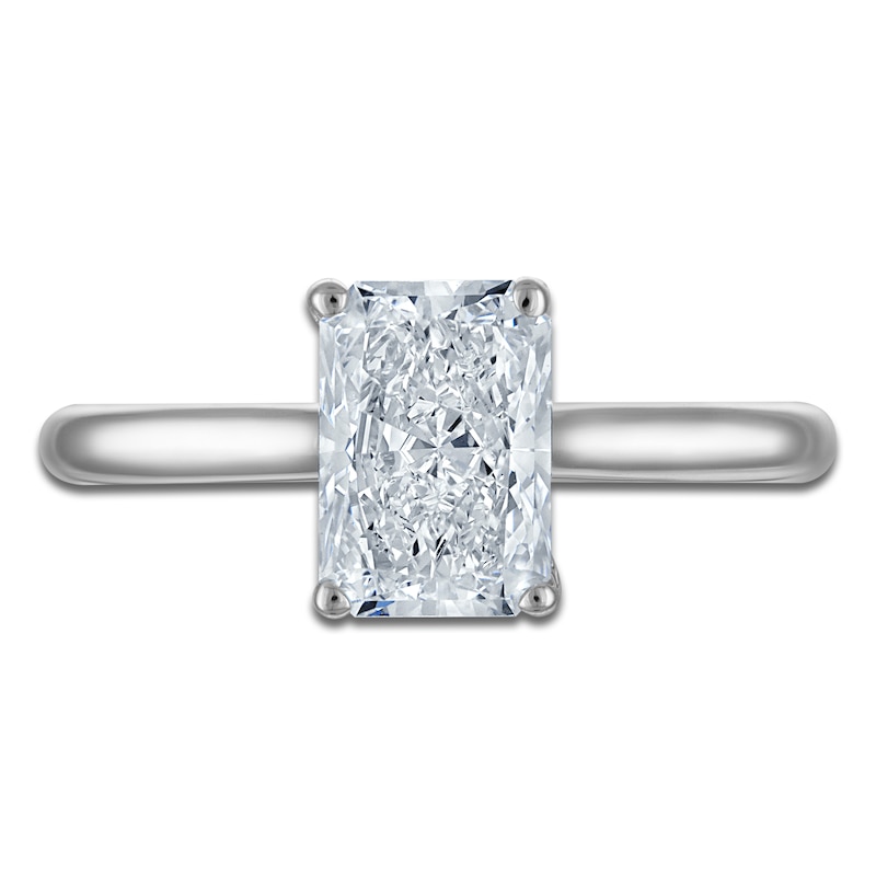 Main Image 3 of Radiant-Cut Lab-Grown Diamond Solitaire Plus Engagement Ring 1-5/8 ct tw Platinum (VS2/F)