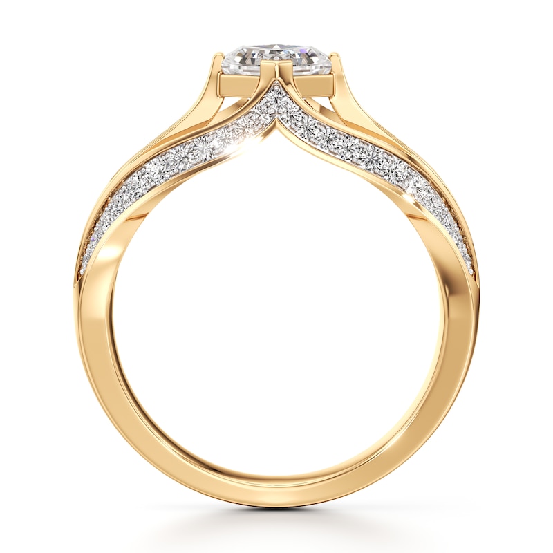 Main Image 2 of J'Lure Lab-Grown Diamond Hexagon Brilliant-Cut Engagement Ring 1-3/8 ct tw 18K Yellow Gold