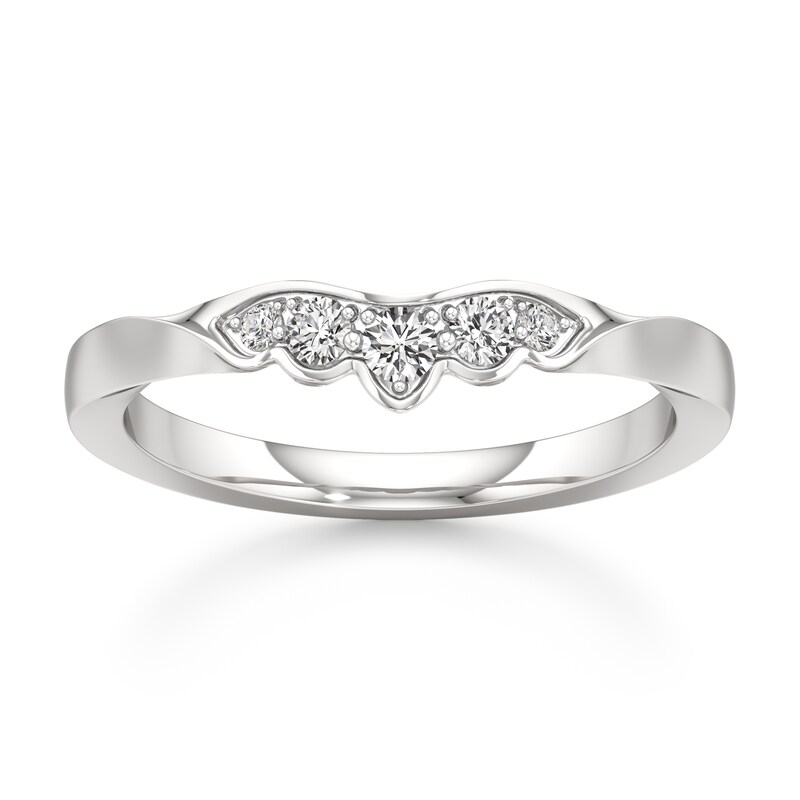 Main Image 1 of J'Lure Lab-Grown Diamond Scalloped Wedding Band 1/6 ct tw 18K White Gold