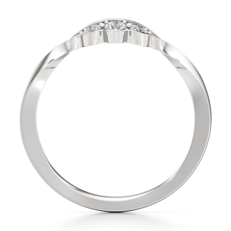 Main Image 2 of J'Lure Lab-Grown Diamond Scalloped Wedding Band 1/6 ct tw 18K White Gold