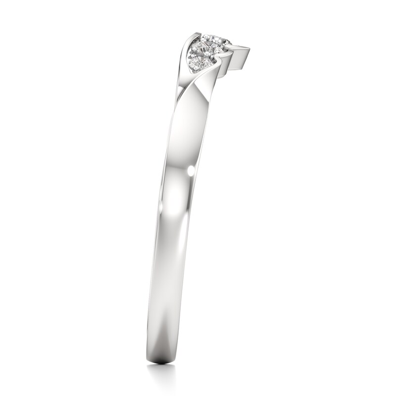 Main Image 3 of J'Lure Lab-Grown Diamond Scalloped Wedding Band 1/6 ct tw 18K White Gold