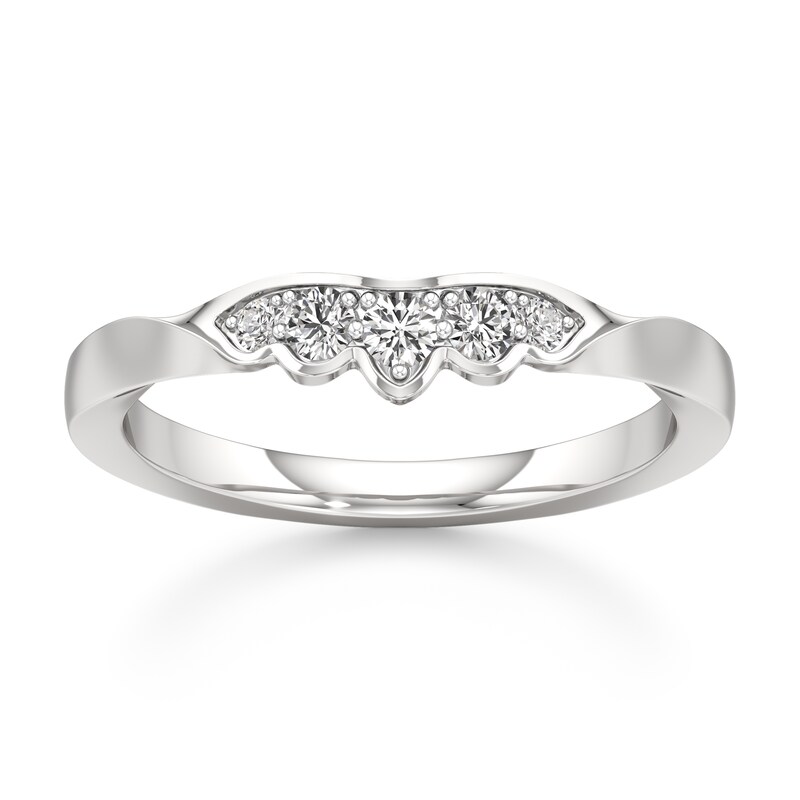Main Image 1 of J'Lure Lab-Grown Diamond Scalloped Wedding Band 1/6 ct tw 18K White Gold