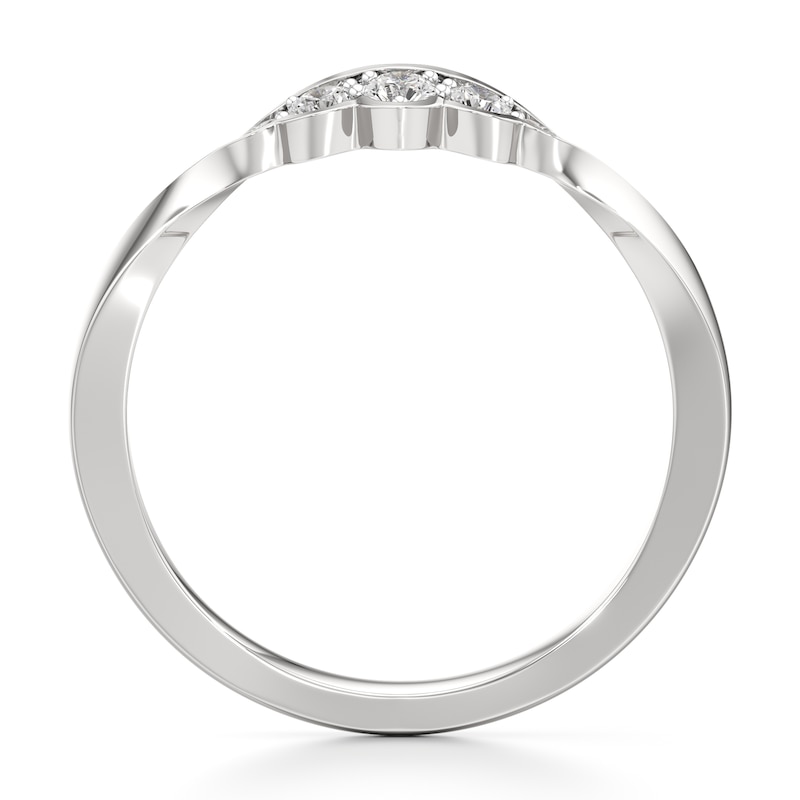 Main Image 2 of J'Lure Lab-Grown Diamond Scalloped Wedding Band 1/6 ct tw 18K White Gold