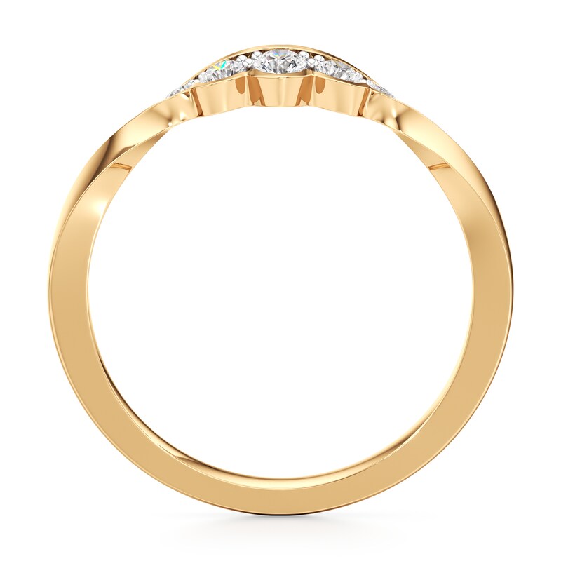 Main Image 2 of J'Lure Lab-Created Diamond Scalloped Wedding Band 1/5 ct tw 18K Yellow Gold