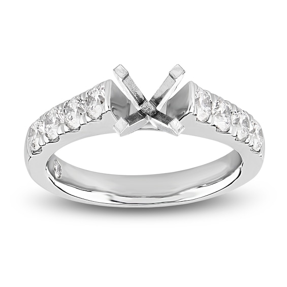 Storied Diamond Desert Sands of Eternity Engagement Ring Setting 1 ct tw 18K White Gold