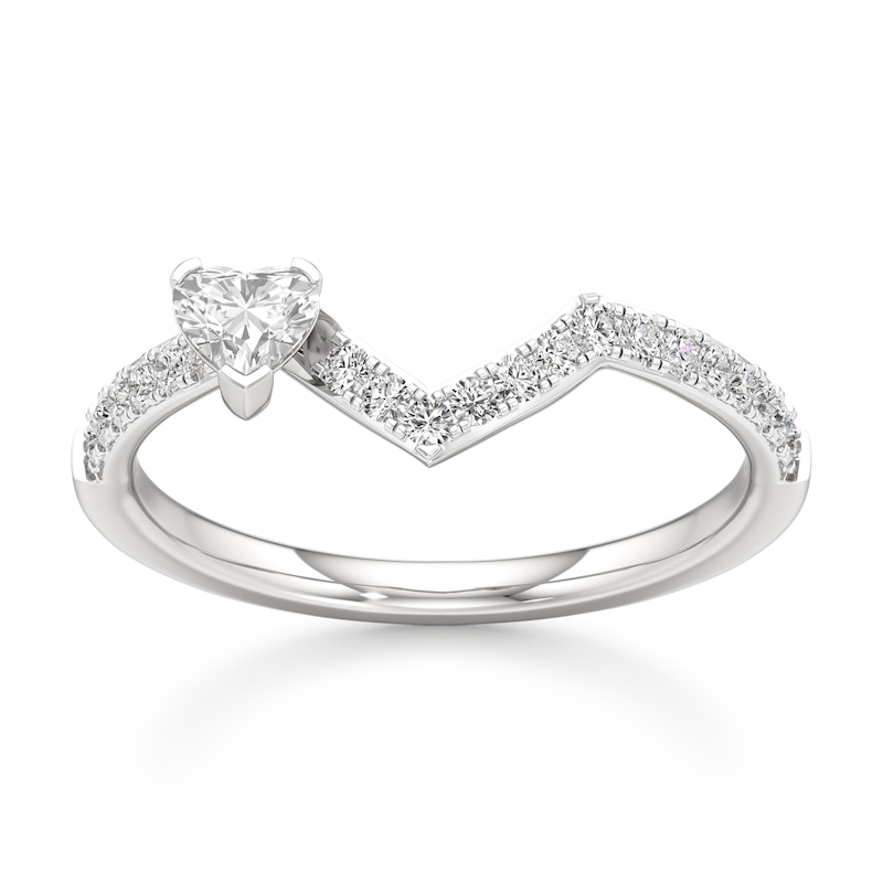 Main Image 1 of J'Lure Heart Brilliant-Cut Lab-Grown Diamond Contour Wedding Band 3/8 ct tw 18K White Gold