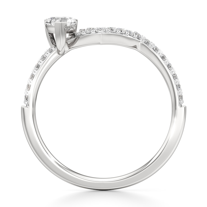 Main Image 2 of J'Lure Heart Brilliant-Cut Lab-Grown Diamond Contour Wedding Band 3/8 ct tw 18K White Gold