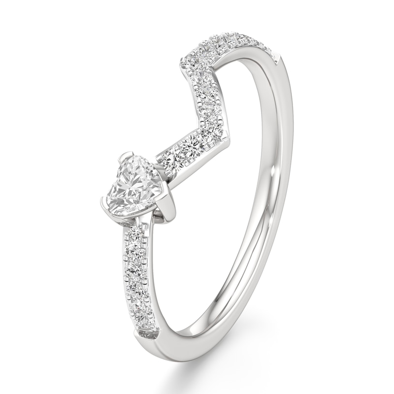 Main Image 4 of J'Lure Heart Brilliant-Cut Lab-Grown Diamond Contour Wedding Band 3/8 ct tw 18K White Gold