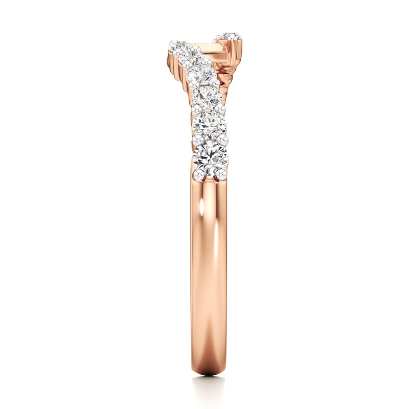 Main Image 3 of J'Lure Lab-Grown Diamond Contour Wedding Band 1/3 ct tw 18K Rose Gold
