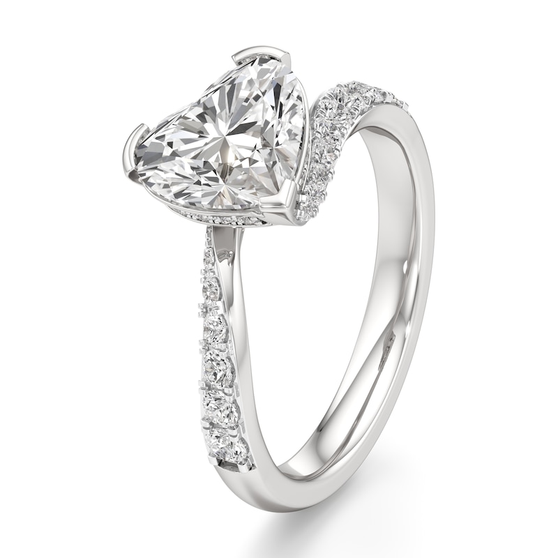 Main Image 4 of J'Lure Heart Brilliant-Cut Lab-Grown Diamond Bypass Engagement Ring 2-3/8 ct tw 18K White Gold