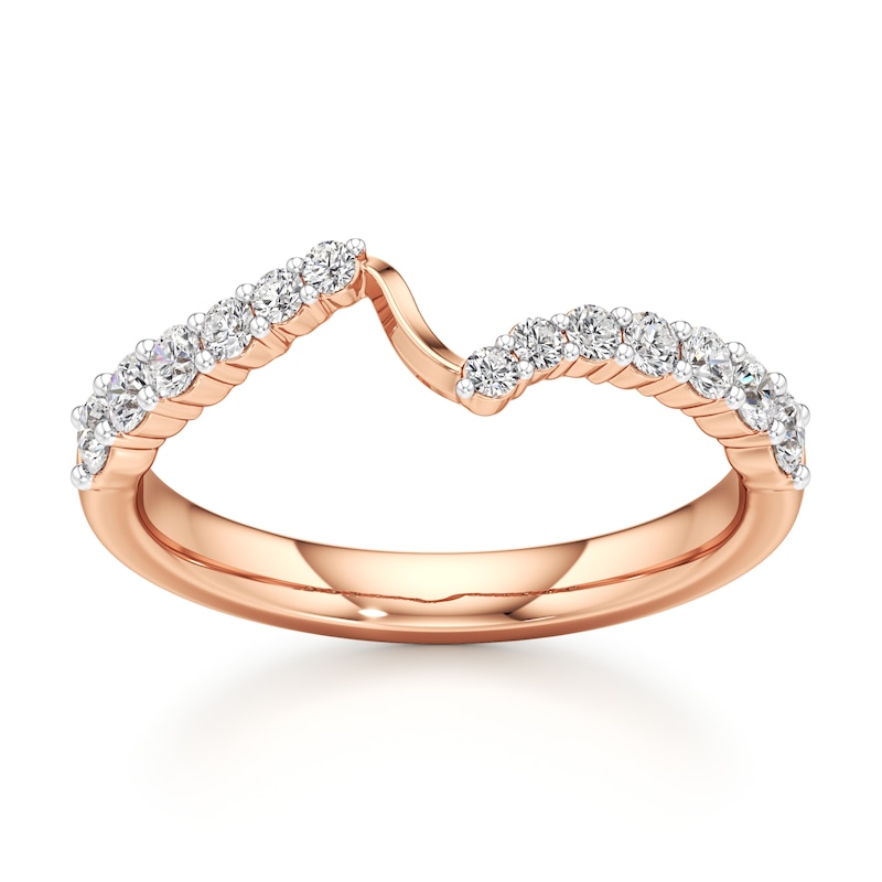 Main Image 1 of J'Lure Lab-Grown Diamond Contour Wedding Band 3/8 ct tw 18K Rose Gold