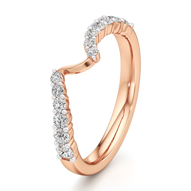 Main Image 4 of J'Lure Lab-Grown Diamond Contour Wedding Band 3/8 ct tw 18K Rose Gold