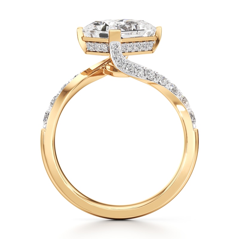 Main Image 2 of J'Lure Radiant Brilliant-Cut Lab-Grown Diamond Bypass Engagement Ring 3-1/2 ct tw 18K Yellow Gold