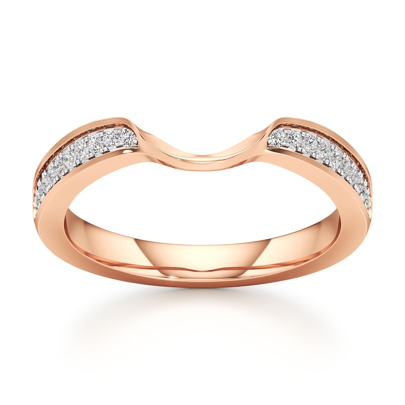 Main Image 1 of J'Lure Lab-Grown Diamond Contour Wedding Band 1/8 ct tw 18K Rose Gold