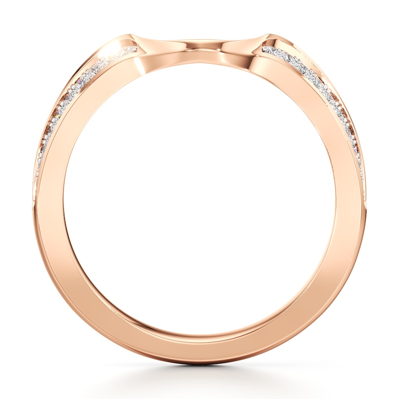 Main Image 2 of J'Lure Lab-Grown Diamond Contour Wedding Band 1/8 ct tw 18K Rose Gold