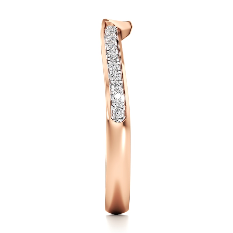 Main Image 3 of J'Lure Lab-Grown Diamond Contour Wedding Band 1/8 ct tw 18K Rose Gold