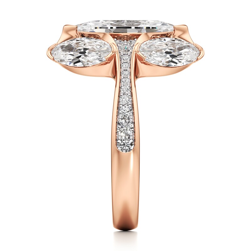 Main Image 3 of J'Lure Moval Old-Cut Lab-Grown Diamond Engagement Ring 4-1/5 ct tw 18K Rose Gold