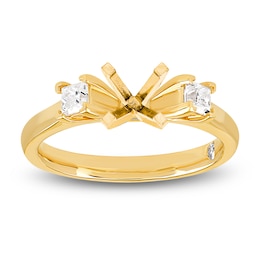 Storied Diamond Desert Sands of Eternity Princess-Cut Engagement Ring Setting 3/8 ct tw 18K Yellow Gold