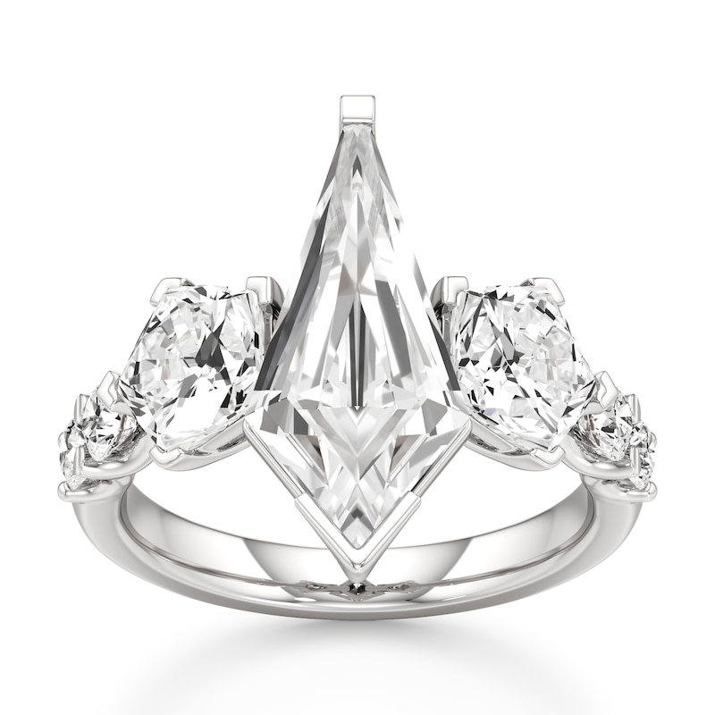 Main Image 1 of J'Lure Kite Step-Cut Lab-Grown Diamond Engagement Ring 5-1/3 ct tw 18K White Gold