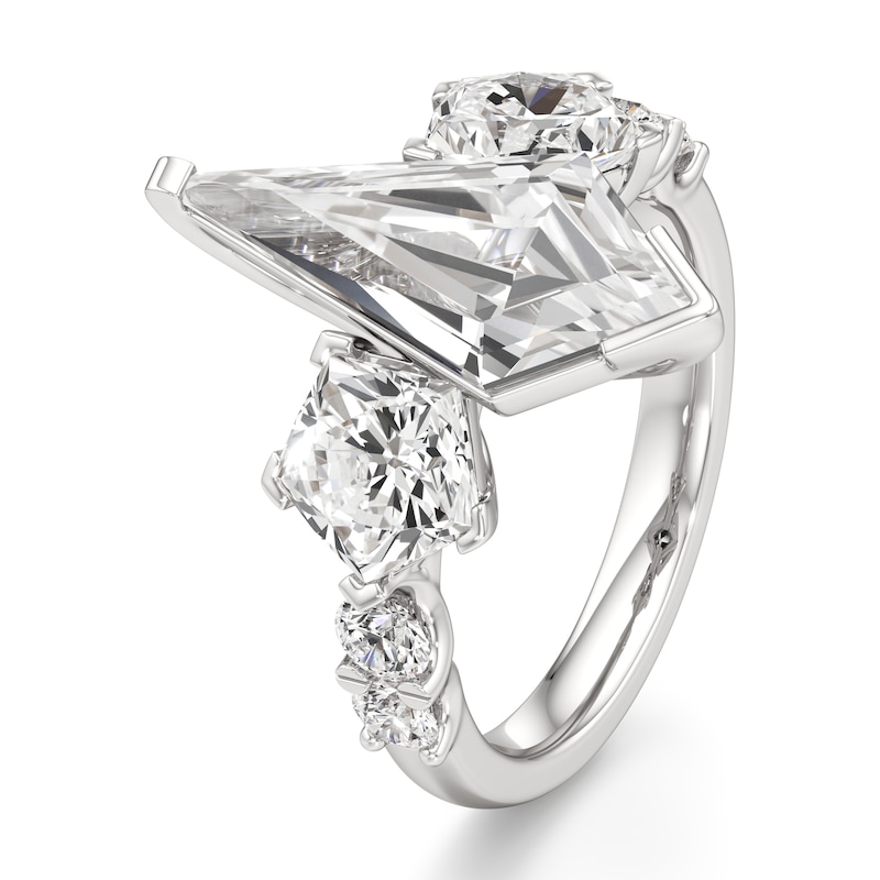 Main Image 4 of J'Lure Kite Step-Cut Lab-Grown Diamond Engagement Ring 5-1/3 ct tw 18K White Gold