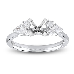 Storied Diamond Desert Sands of Eternity Pear-Shaped & Round-Cut Trios Engagement Ring Setting 1/2 ct tw Platinum